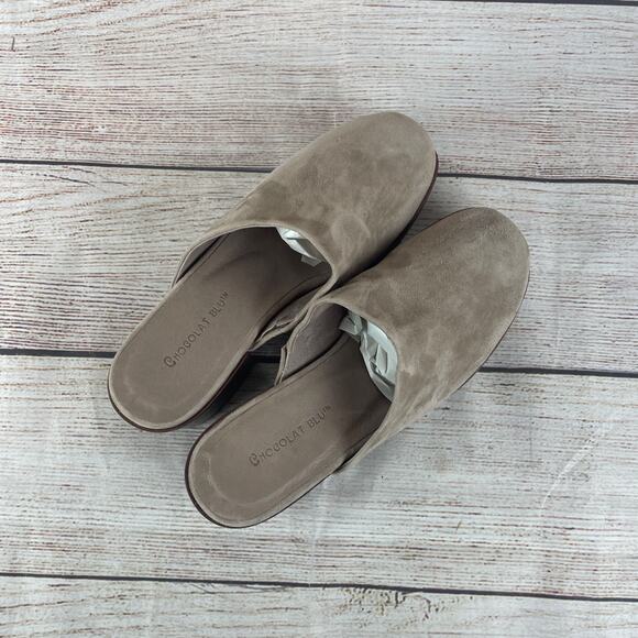 Chocolat Blu Vanessa Womens Sz 6 Platform Mules Taupe Gray - Picture 7 of 10